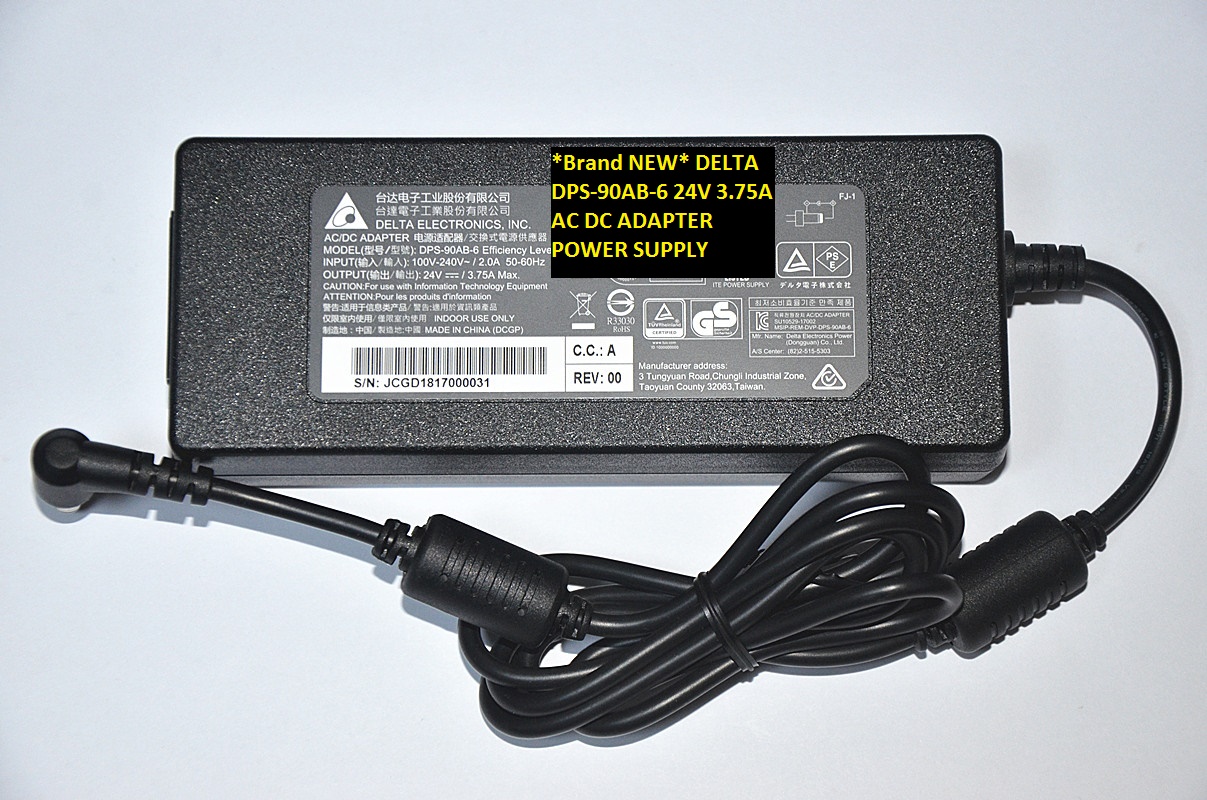 *Brand NEW* 5.5*2.5 DELTA 4V 3.75A AC DC ADAPTER DPS-90AB-6 POWER SUPPLY - Click Image to Close
